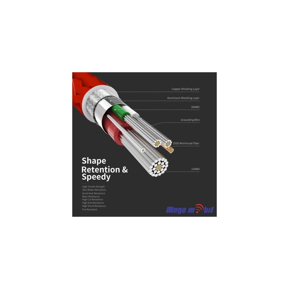 Data Kabel Type C FAST Snowkids 3A red